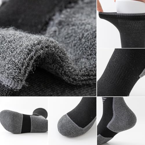 JOYNÉE 5/10 Pairs Mens Lightweight Athletic Crew Socks Cushioned