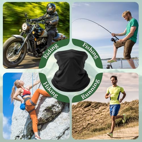 Neck Gaiter 6 Pack - Cooling UV Dust Mask - Black