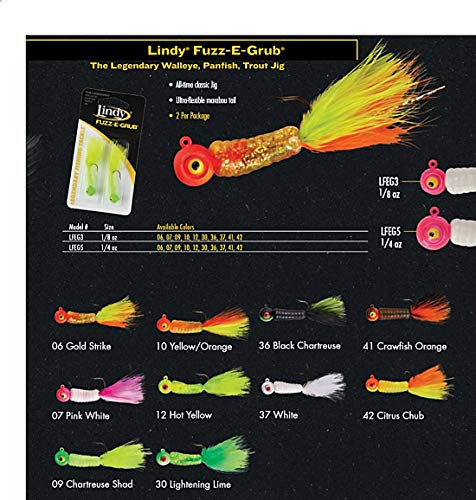 Fuzz-E-Grub Jig Fishing Lure with Marabou Tail - 1/4 oz White, 2 Pack