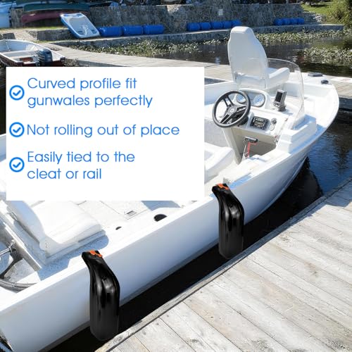 JYINCPED Black 5" x 16" Low Freeboard Boat Fenders, Docking Bumpers