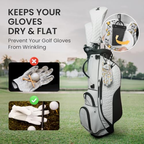 Golf Glove Holder with 360° Metal Clip - Black 2 Pack