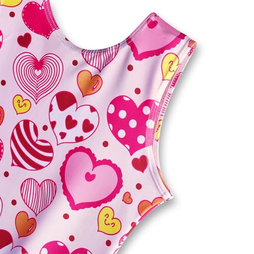 Gymnastics Leotard with Built-in Shorts for Girls 4-5T - Lovely Heart