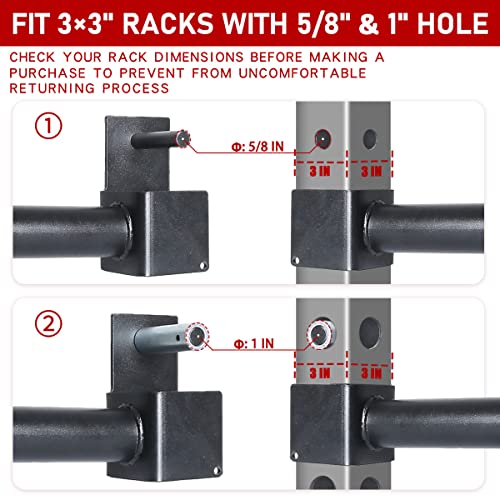 SYL Fitness Olympic Weight Plate Holder for 3x3 Inch Square Tube Power Racks - 2" Plate Storage, Fits 1" & 5/8" Holes, Heavy Duty Steel