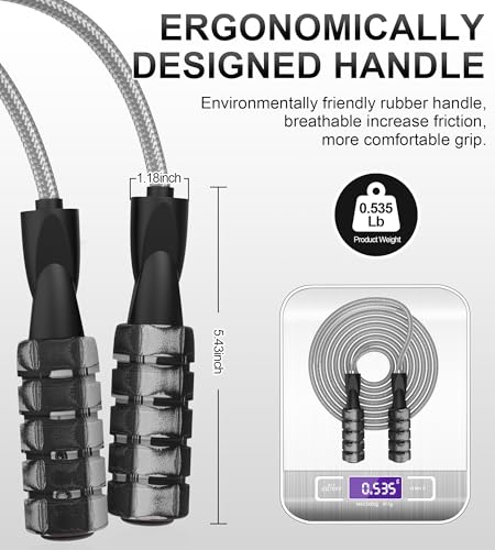Adjustable Jump Rope for Fitness - Gray Skipping Rope