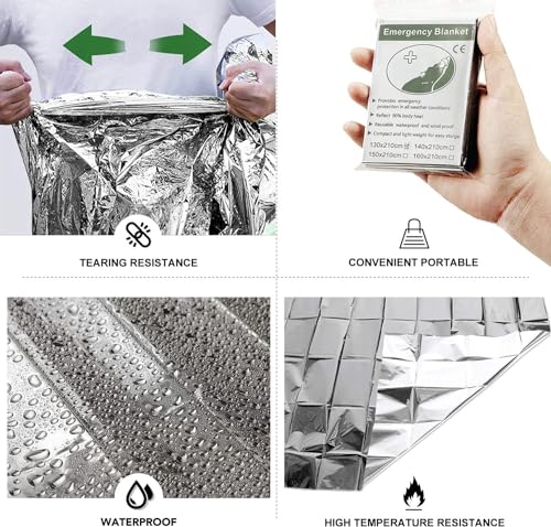 Emergency Thermal Mylar Blanket - Silver (6 Pack) - Survival Gear