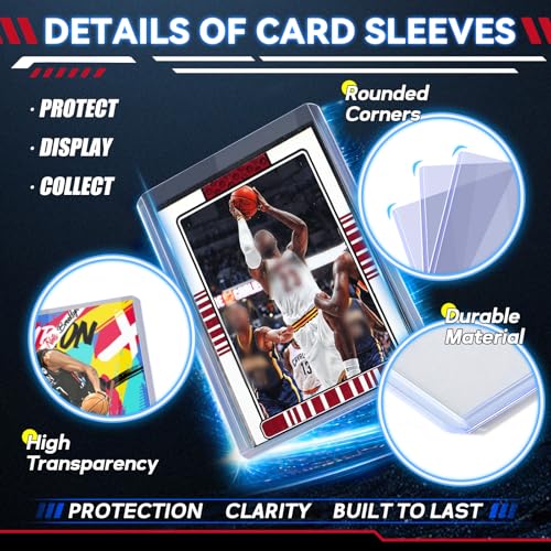 Fuzmo 100 Pack Card Sleeves 3x4 Inch Hard & Soft Clear Protectors - Bulk Set of 200