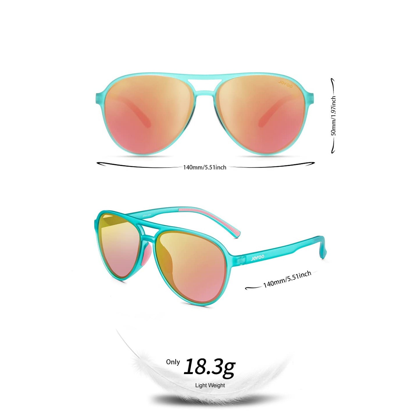 Jefoo Polarized Aviator Sunglasses for Women Men Retro Trendy Sports Sunglasses for Outdoor UV400 Protection