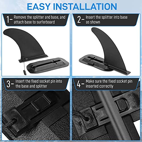 9-Inch Paddleboard Fin Replacement - Quick Release, Durable & Stable