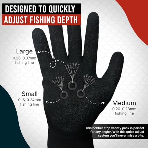 Fishing Bobber Stops - Durable Rubber Line Stoppers