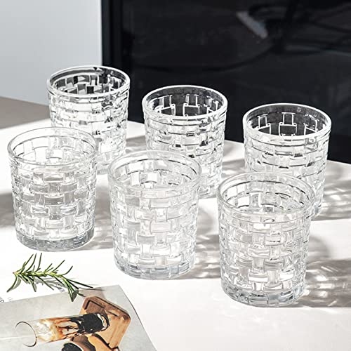 Dicunoy 8 oz Juice Drinking Glasses Set - Heavy Base Crystal Beverage Cups