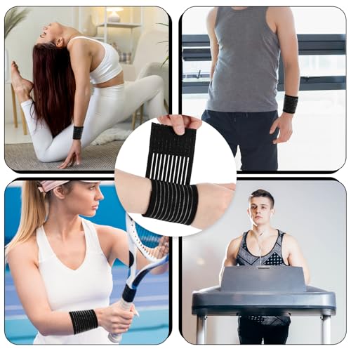 Adjustable Wrist Wraps - 4 PCS Compression Support Bands - Black