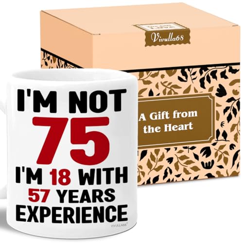 75th Birthday Gifts Mug 11oz Funny Gift for Women Men 1951 - 75 Year Old Celebration