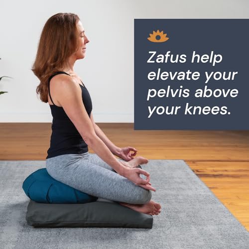 Burgundy Zafu Meditation Cushion with Removable Cover & Buckwheat Filling