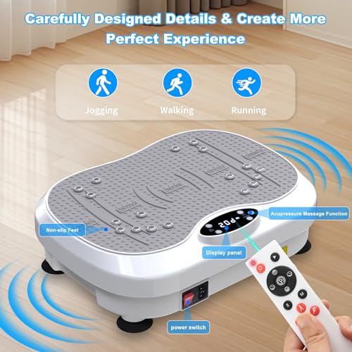Vibration Plate Exercise Machine for Whole Body Fitness - White