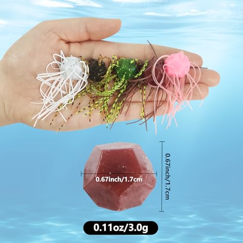 Soft Dice Fishing Lures with Lifelike Tentacles - Green, 10PCS