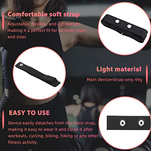 Heart Rate Monitor Replacement Chest Strap - Black