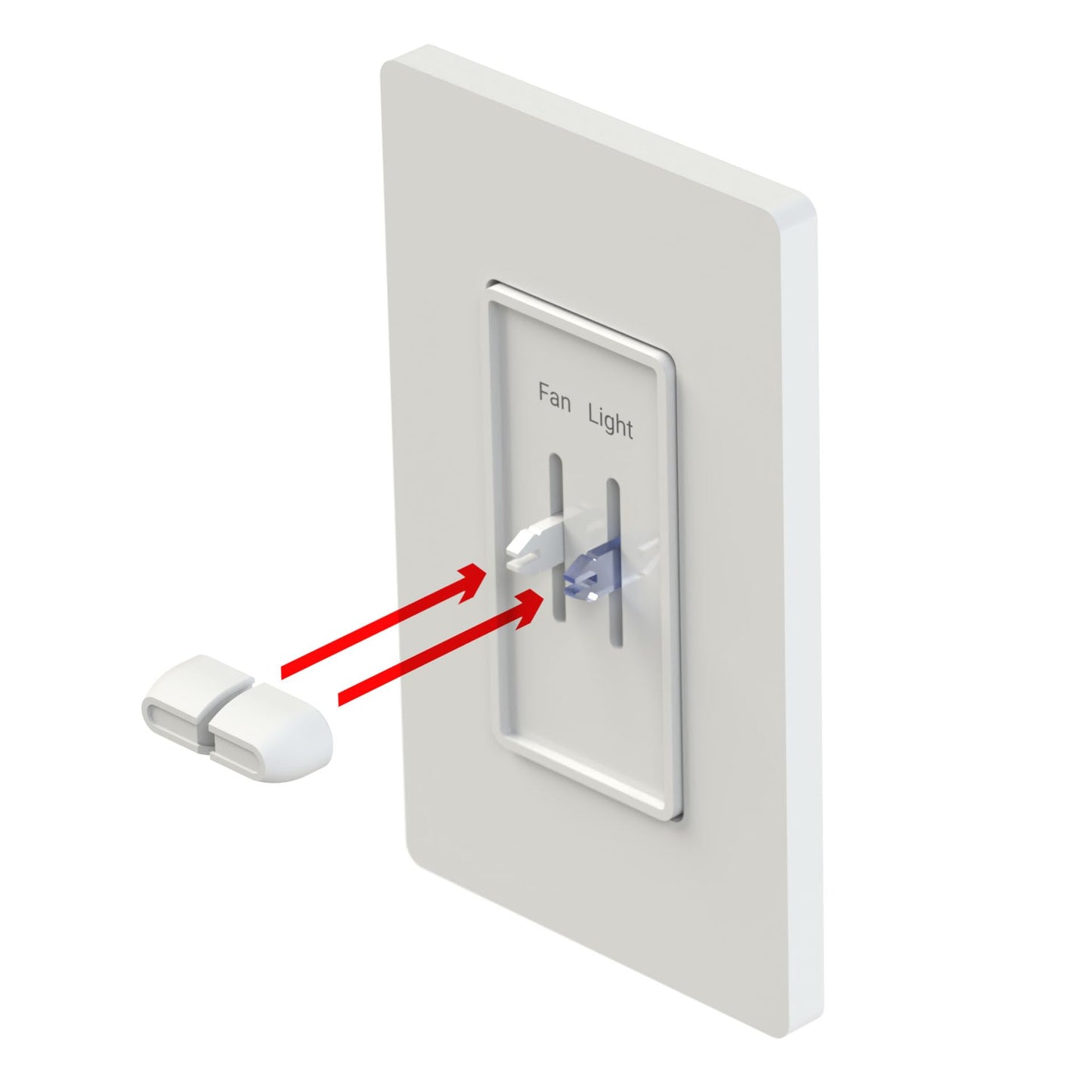 Modern Split Slider Knobs - Made in USA - Compatible with Lutron Skylark Fan Speed & Light Dimmer Control Switch