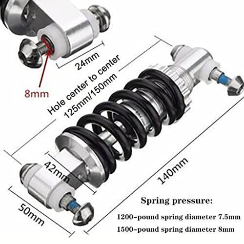 125mm Bike Shock Absorber 1200lbs Bicycle Rear Suspension Spring for Mountain Bike