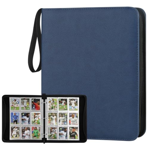 GERMUN 3 Ring 9 Pocket Zipper Card Binder, 720 Double Sided Standard