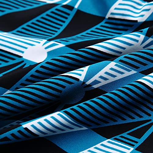 Boys Swim Jammers - Youth Swim Trunks UPF50+ - Large Blue Printed