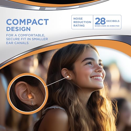 HEAROS Nanos Earplugs, X-Small, NRR 28, 100 Pair, PU Foam, Extreme Comfort, Orange (5891)