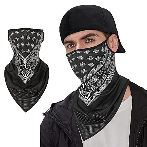 Balaclava Ski Mask - Quick-Dry Half Mask Liner Neck Gaiter - Medium Black