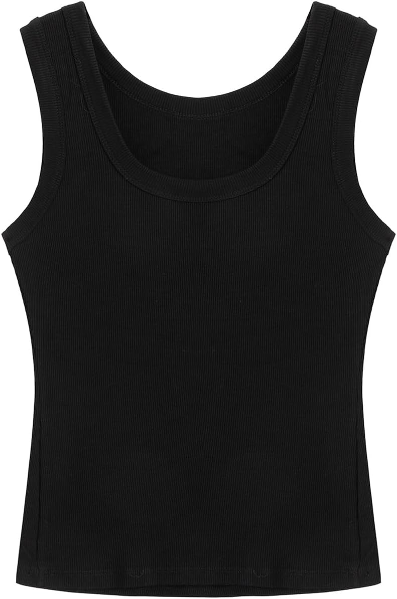 SVALIY Women's Summer Tank Top - Fitted Square Neck Sleeveless Ribbed Basic Shirt | Stylish & Comfortable