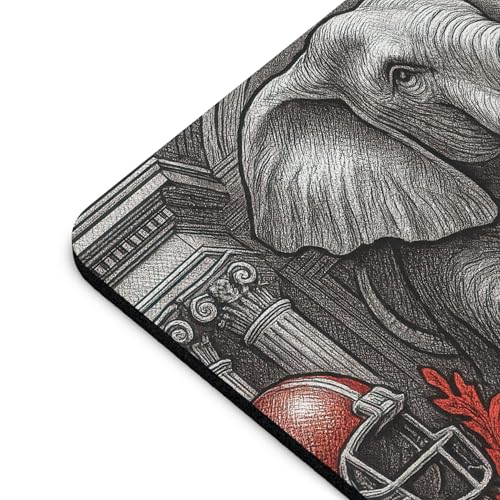 Crimson Football Fan Mouse Pad - Vintage Alabama Elephant Mascot