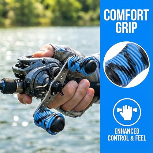 9-Pack Non-Slip Fishing Reel Handle Grip Covers - Camouflage