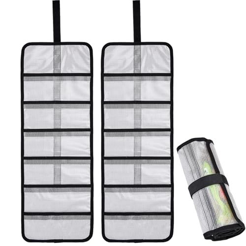 Clear 2-Pack 35" x 12" Roll Up Fishing Lure Wraps Set - Durable PVC Tackle Organizer