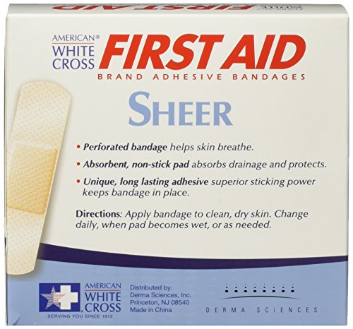 Adhesive Bandages - Sheer Strips, 3/4" x 3", Box of 100