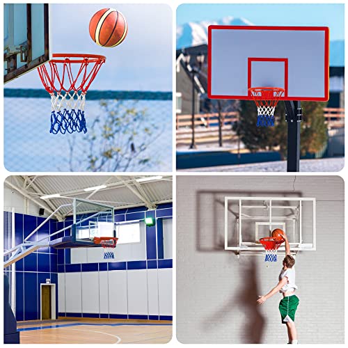 Basketball Net Replacement - All Weather Anti-Whip, 12 Loops, Red White Blue