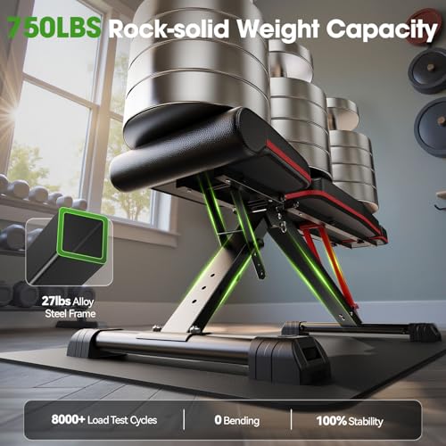 Adjustable Weight Bench for Home Gym - 750LBS Capacity, Black