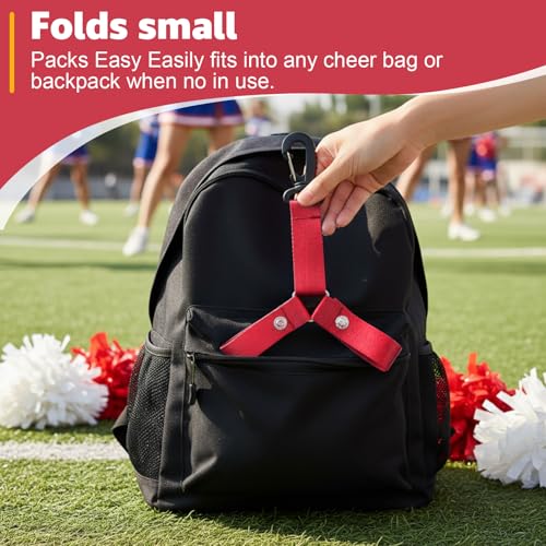 Pom Pom Holder for Backpack - Cheerleading Accessory Red