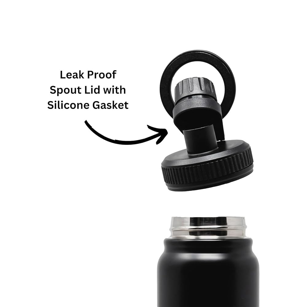 Leakproof Magnetic Cup Lid Replacement, Universal Spout Cap & Cover with Magnetic Bracket, Fit for Most Kids & Adult Water Bottles and Travel Tumblers