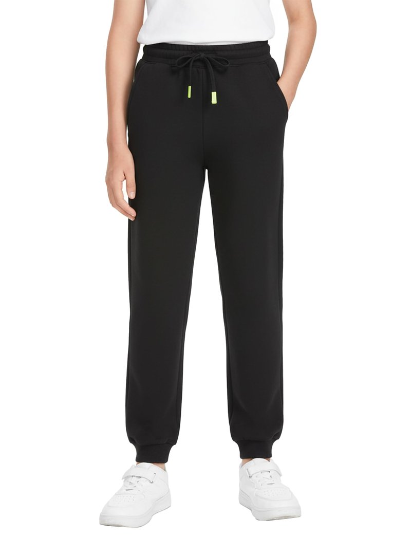 PATPAT RapidAir Boys Quick-Dry Pants with Pockets & Drawstring, Athletic Joggers for Running Sports Outdoor School Uniform, Black, XL