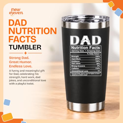NewEleven Dad Nutrition Black 20oz Tumbler Gift for Father’s Day & Birthdays