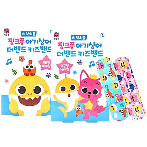 32-Pack Baby Shark Character Bandages - Kid Friendly First Aid