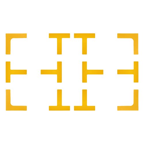 Eco Walker Court Lines Marker Kit Throw Down Markers Create Your Own Mini Pickleball Tennis Court (Yellow)