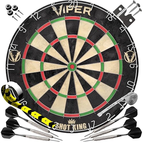 Regulation Dartboard Set with 6 Steel Tip Darts - Shot King