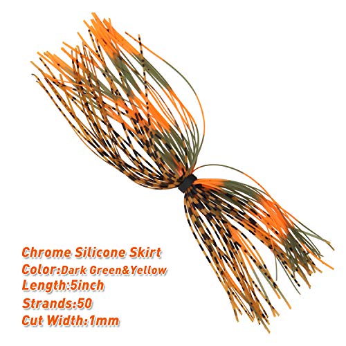 Type B-24 Bundles Silicone Jig Skirts, 50 Strands Spinnerbait Lure Replacement Kit