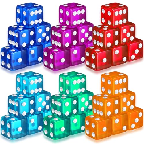 Seenelling 36 Pcs 19mm D6 Dice Set - Classic Color Casino Style Craps Dice