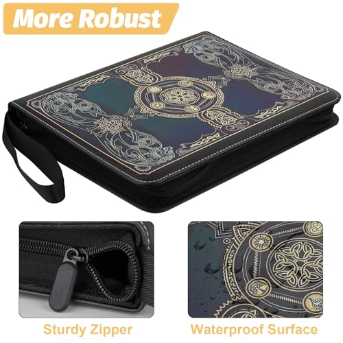 GERMUN 9 Pocket 720 MTG Card Binder Black Purple - Premium Trading Card Album