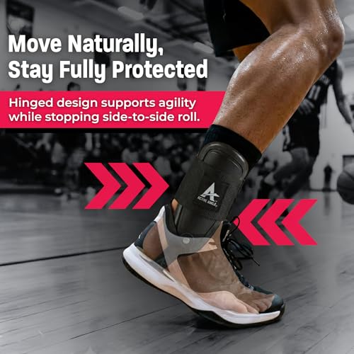 Cramer Active Ankle T2 Brace Medium Black - Rigid Support for Sprains, Volleyball & Cheerleading