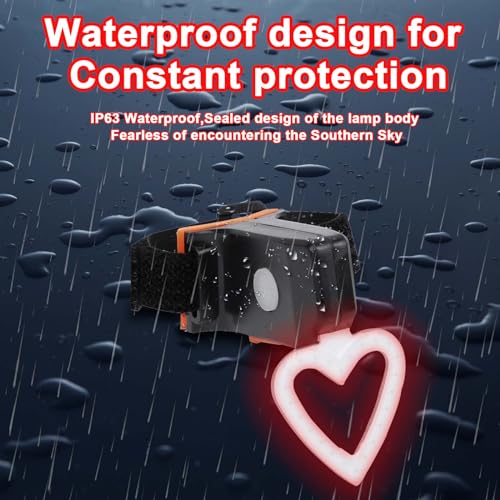 USB Rechargeable Heart-Shaped Bike Tail Light - 5 Modes Waterproof