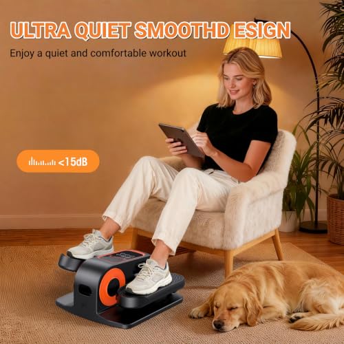Under Desk Elliptical Exerciser with Remote Control - Black
