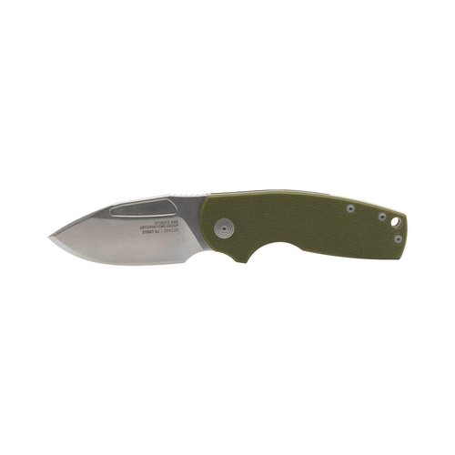 SOG Stout SJ Everyday Carry Portable Outdoor Camping Folding Knife | Ambidextrous Carry | CRYO D2 Steel Blade | Slip Joint, OD Green/Stonewash, Presentation Box