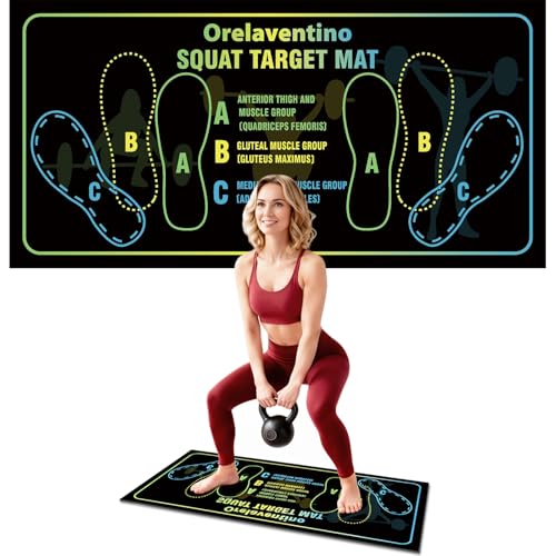 Non-Slip Squat Mat with Foot Position - Black 30'' x 13.8''