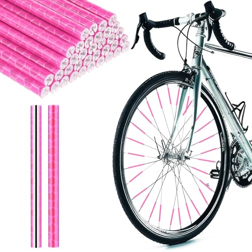 Reflective Spoke Covers for Bicycle - 36 Pcs Pink Set