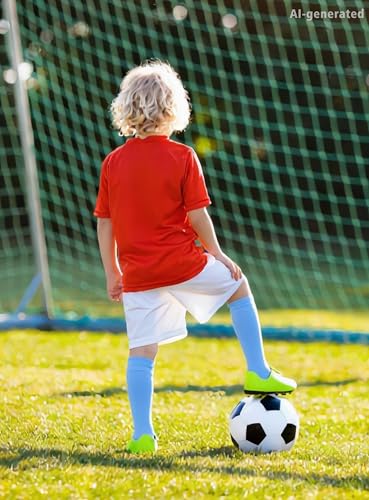 Duufin Youth Knee High Baseball Soccer Football Socks 6-8 Years Light Blue